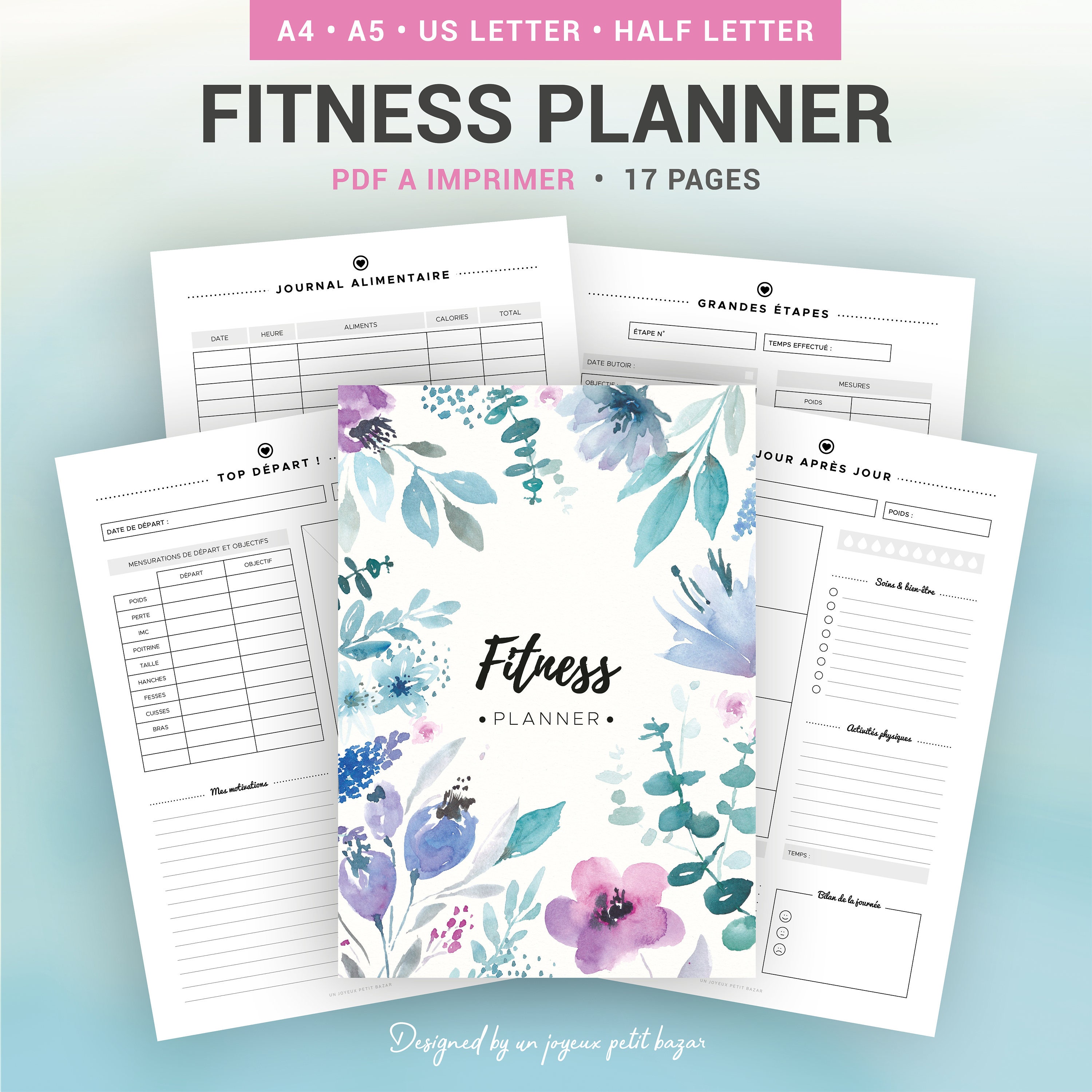 Bullet Journal Perte De Poids à Imprimer Planner Fitness à Imprimer Pour Le Suivi De Régime Perte De - Etsy