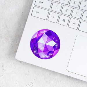 February Amethyst Luxe Semi-Transparent Birthstone Sticker | High Quality Sticker for Laptops, Phone Cases, Water Bottles