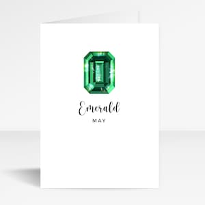 Mayo Emerald Luxe Birthstone Tarjeta de felicitación de cumpleaños / Tarjeta de cumpleaños de cristal A6 / Tarjeta de aniversario / Tarjeta de recuerdo para ella