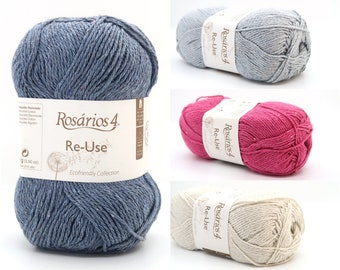 Recycled cotton yarn, 100 grs, Re-Use ecofriendly collection