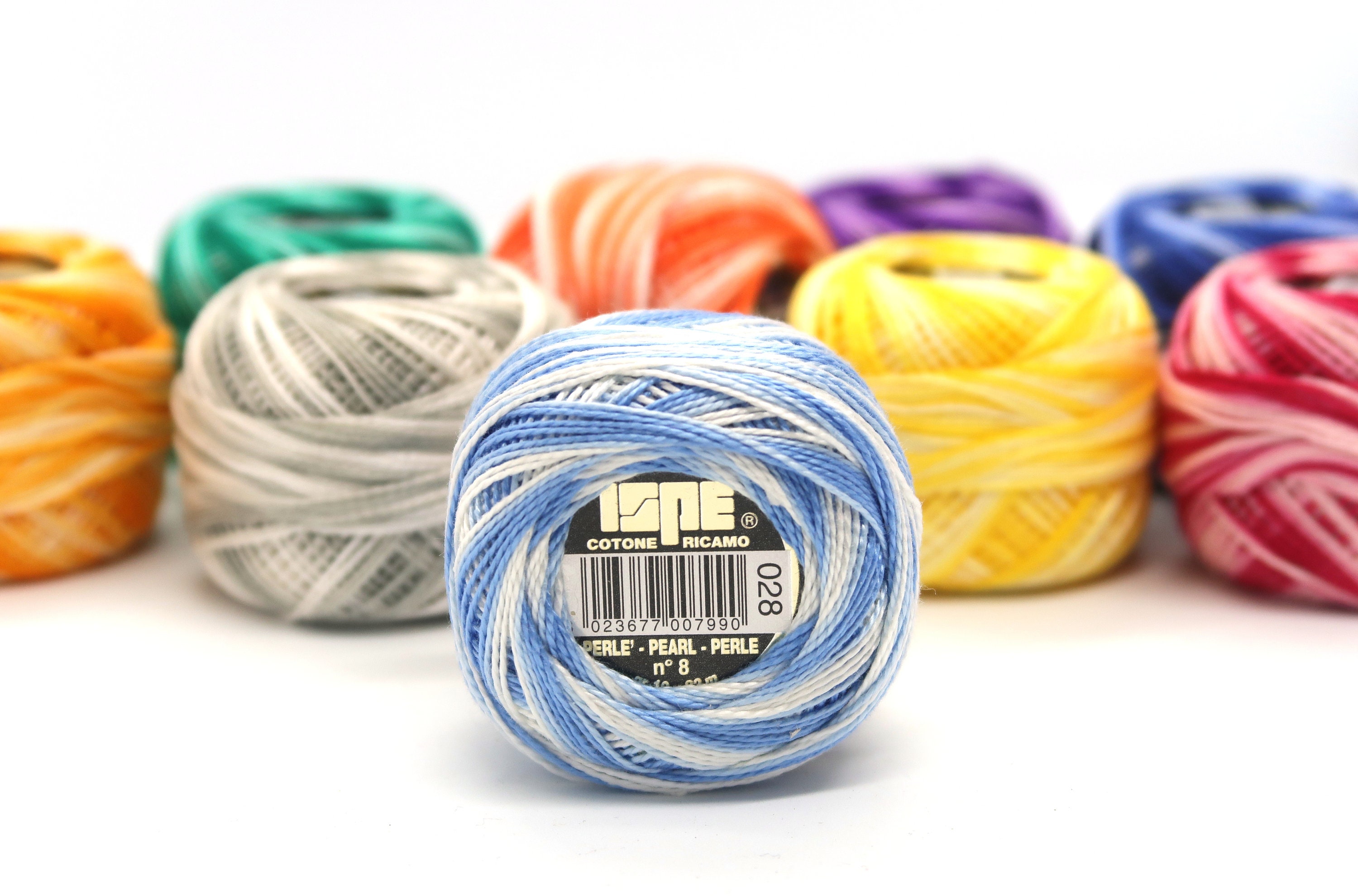 Hilo de bordar para tejer a crochet juego de 15 bolas colores del arcoiris  Size8