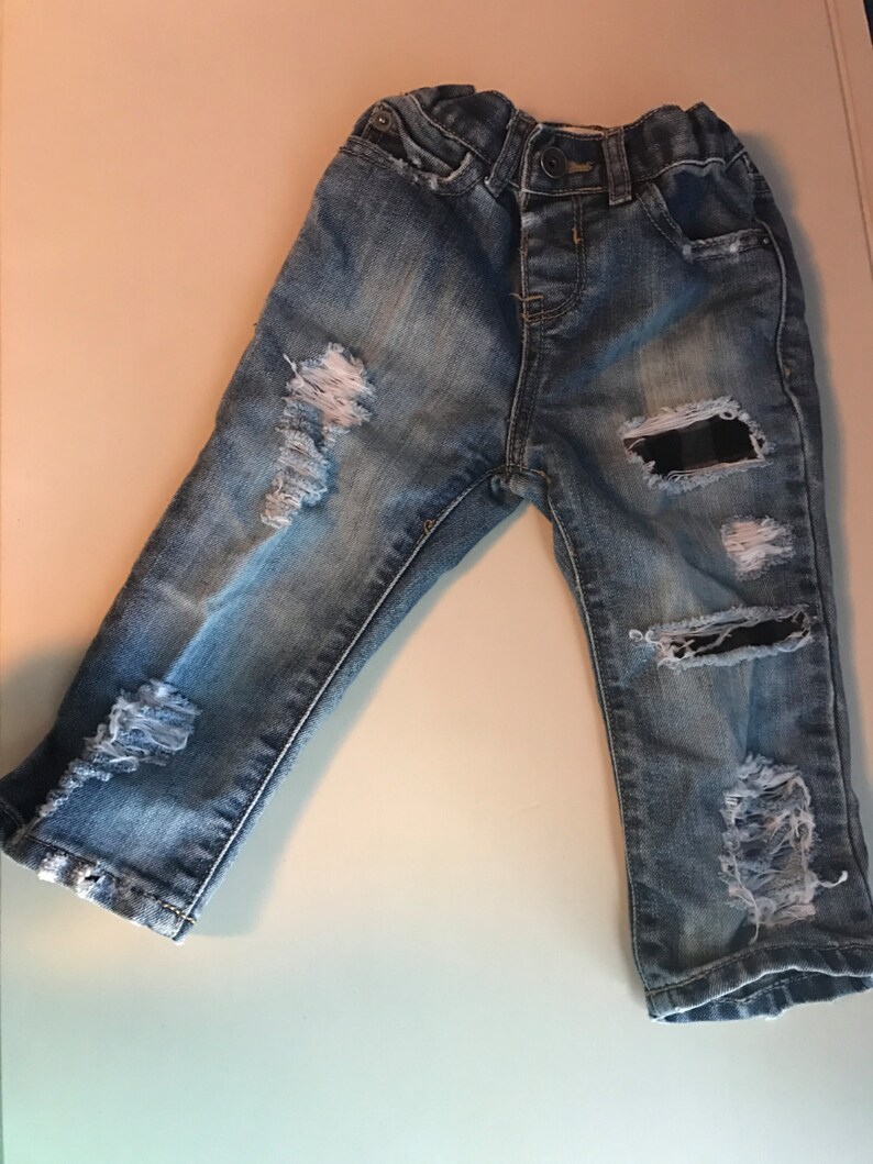 flannel patch jeans