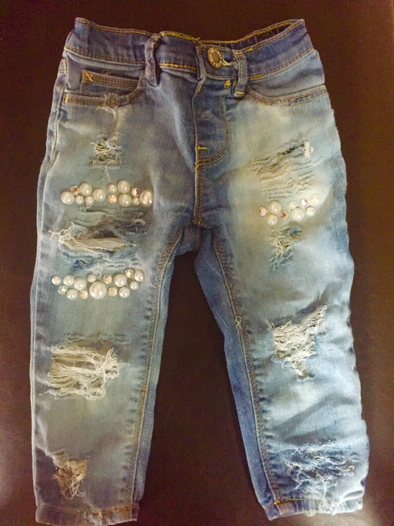 All Blinged up Jeans Jewels Pearls Rhinestone Jeans With Etsy