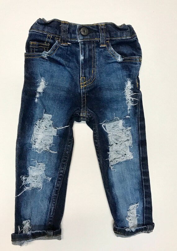 Extra angustiado todos los jeans rotos para niños y niñas | Etsy México