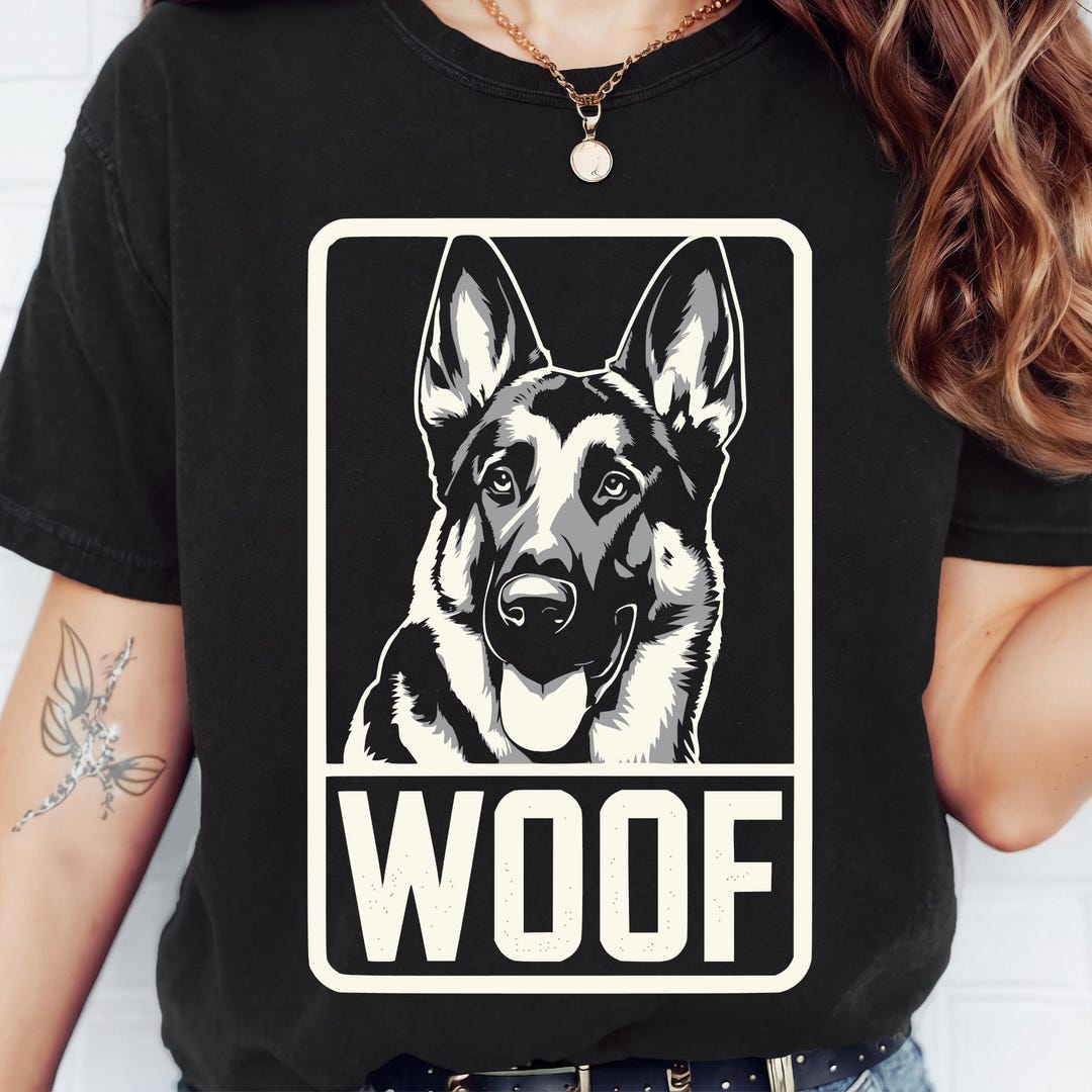 Woof Woof German Shepherd Pattern Print Women's Sweatshirt