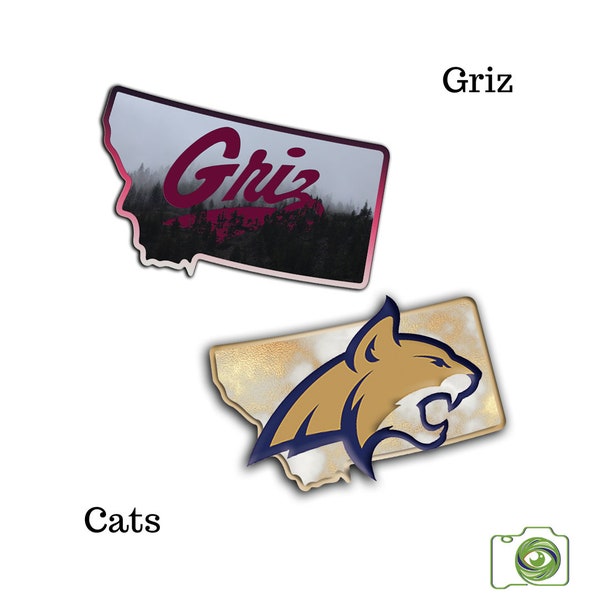 Montana Griz and Cat college football stickers - 3x5 vinyl decal stickers for fans!