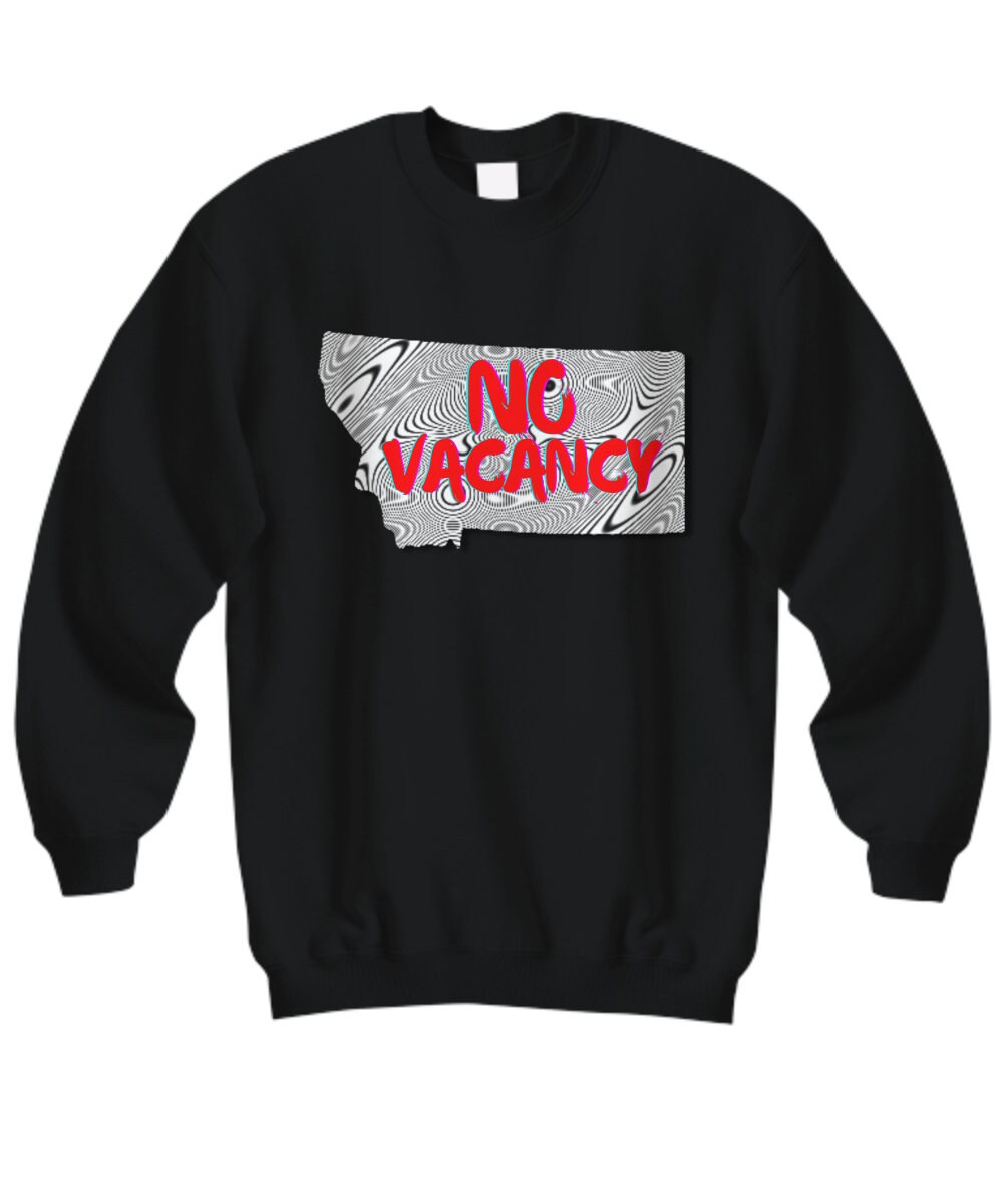 No Vacancy Montana Black Squiggle Neon Montana Red Neon State