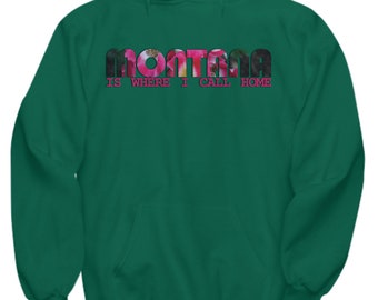 Montana is where i call home apparel with hot pink wild roses montana filled words