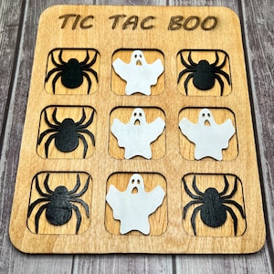 Halloween Tic Tac Toe (Boo) wooden game