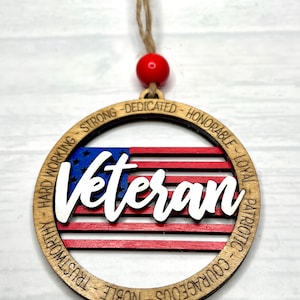 Veteran American Flag Ornament