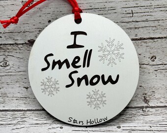 I Smell Snow wooden laser engraved ornament.