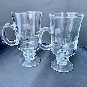 Irish Coffee Etched 8 ounce mugs