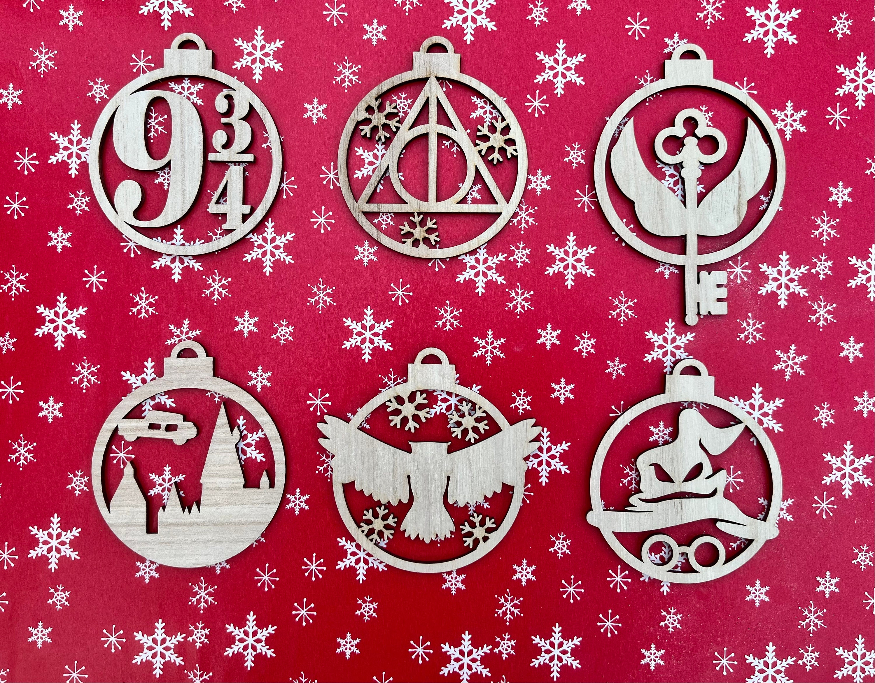 Set of 6 Harry Potter Ornaments Hogwarts Christmas Fandom Christmas Harry  Potter Gift 