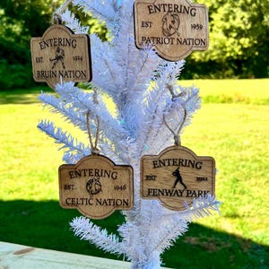 Boston Sports Wooden Ornaments