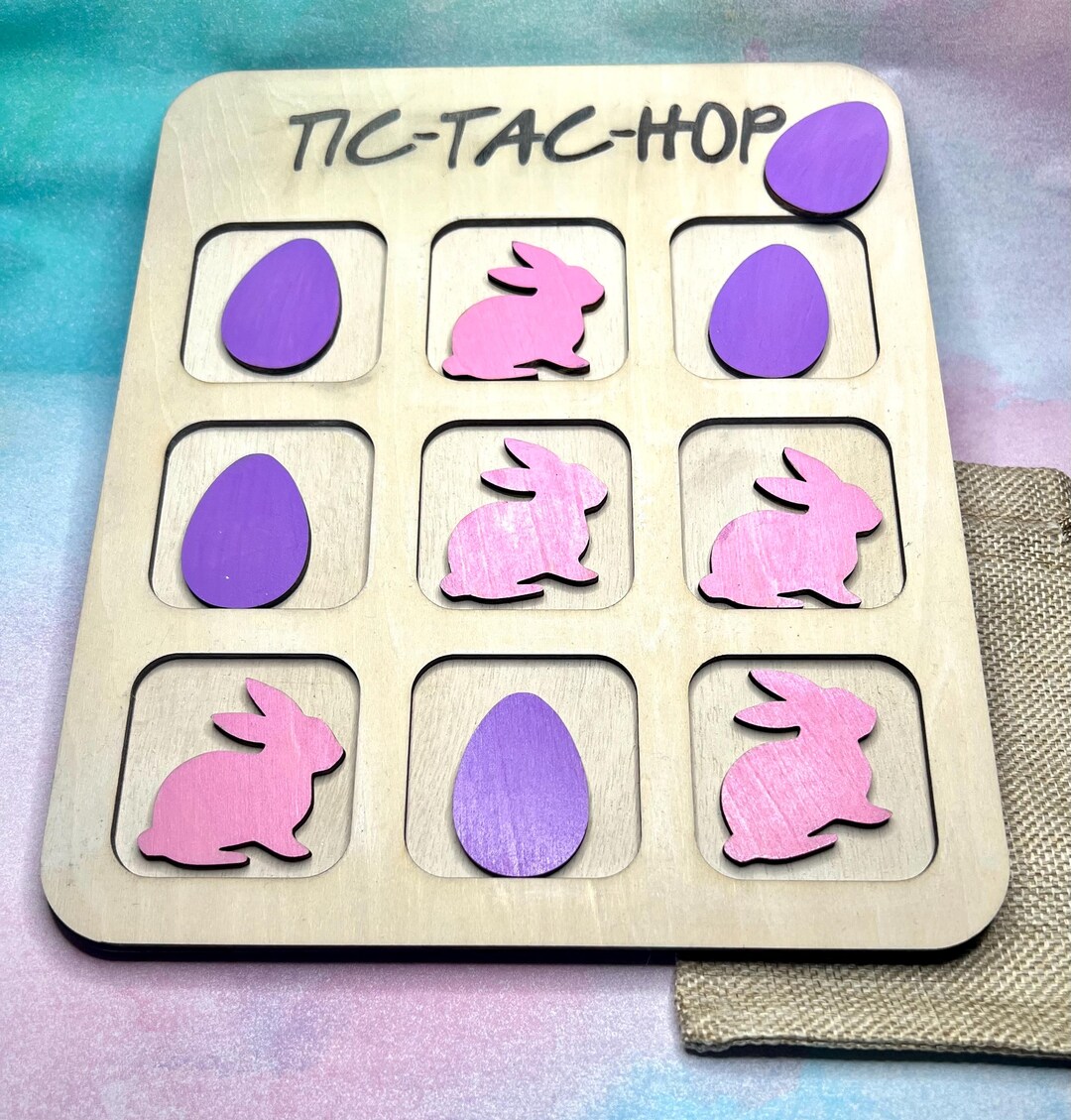 Laser Cut Easter Tic Tac Toe Game: Bunny & Egg Pieces - Etsy