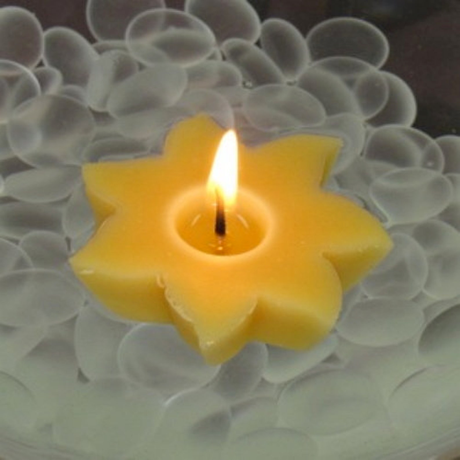 Sun Floating Candles/Set of 6 Yellow Beeswax Sun Shaped Etsy