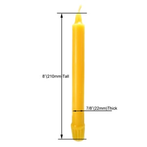 100% Beeswax Colonial Taper Candles Organic Hand Made 8 Inch Tall, 7/8 Inch Diameter image 3