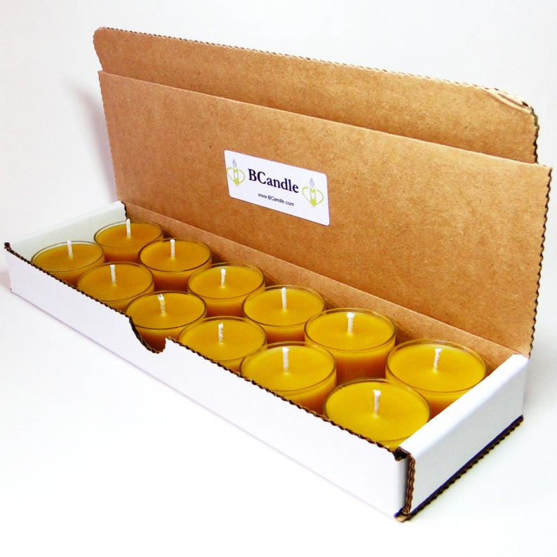 Bcandle 100 Pure Raw Beeswax Tea Lights Candles set of 12 Etsy