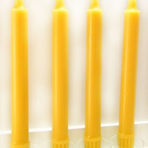 100% Beeswax Colonial Taper Candles Organic Hand Made 8 Inch Tall, 7/8 Inch Diameter image 4