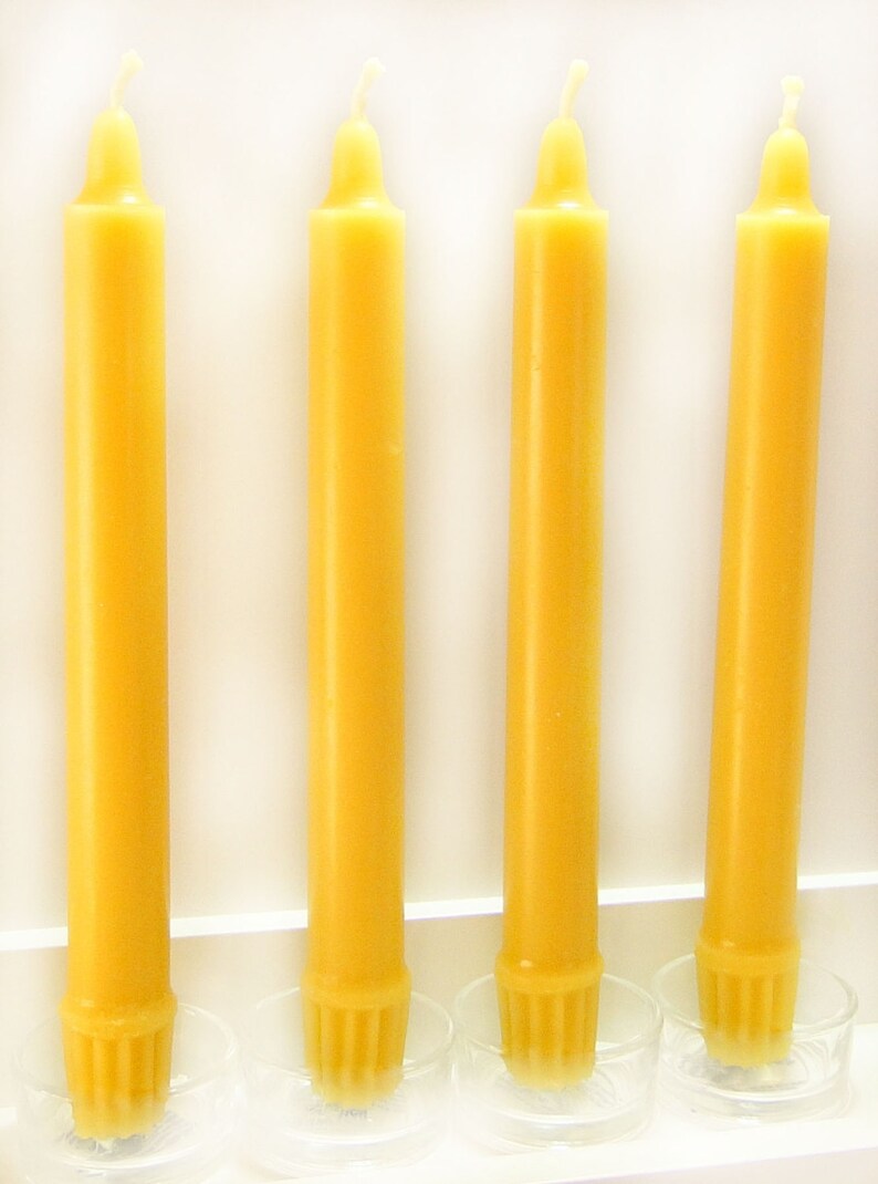 100% Beeswax Colonial Taper Candles Organic Hand Made 8 Inch Tall, 7/8 Inch Diameter image 4