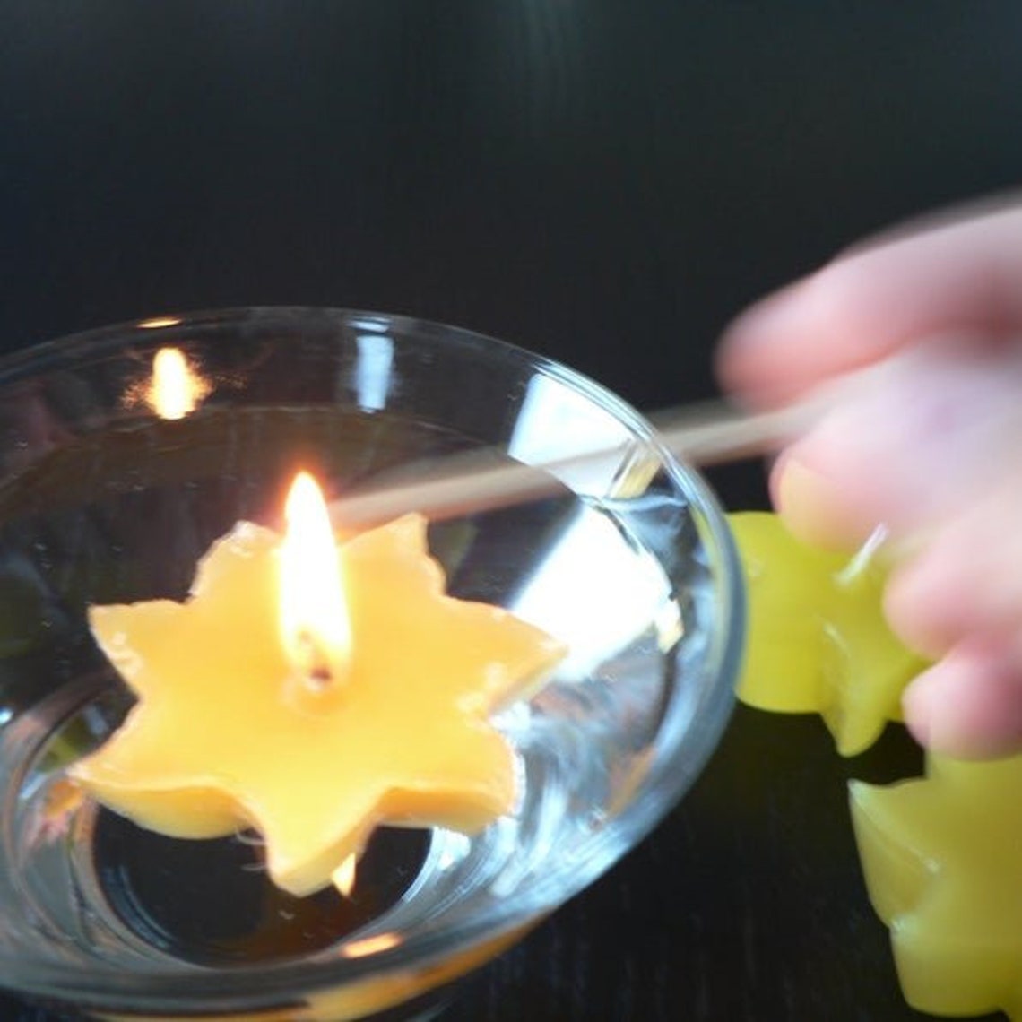 Sun Floating Candles/Set of 6 Yellow Beeswax Sun Shaped Etsy