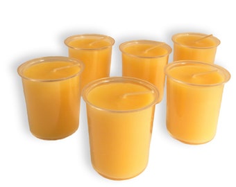 100% Pure Beeswax 15-hour Votives Candles in Cup, Organic Hand Made