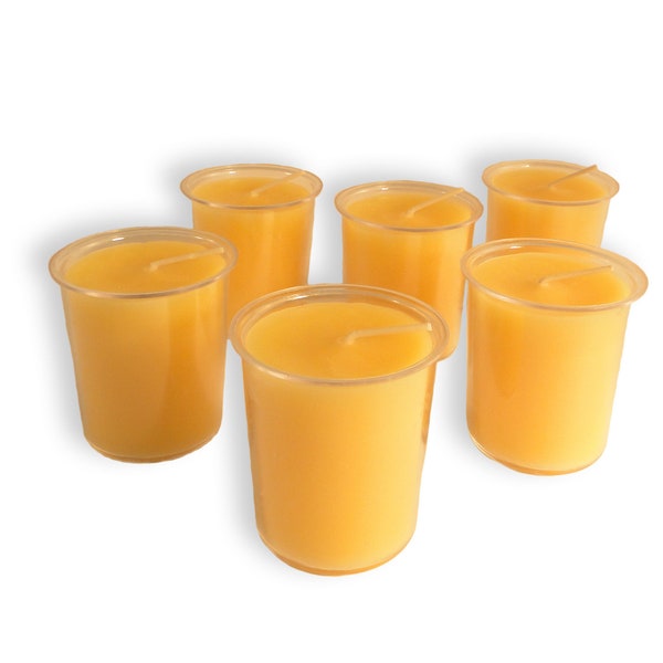 100% Pure Beeswax 15-hour Votives Candles in Cup, Organic Hand Made