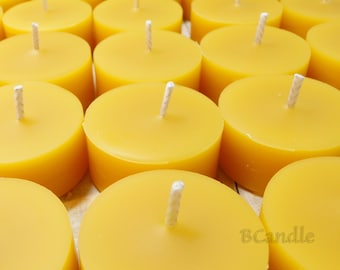 BCandle 100% Pure Beeswax Tea Light REFILLS (no cup) (Set of 24)