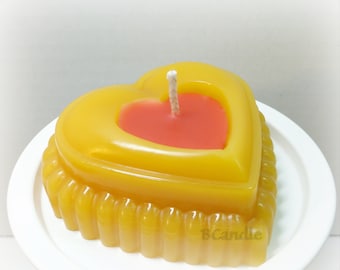 Heart Candle - Beeswax Candles - Decorative Beeswax Candle - 3" x 1"