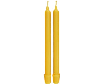 BCandle 100% Beeswax Candles (Set of 2) Organic Hand Made - 8 Inches Tall, 3/4 Inch Diameter; Tapers