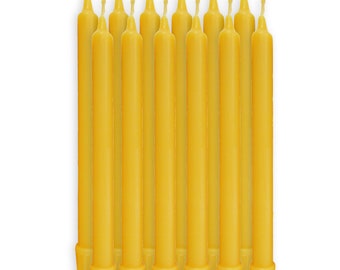 100% Beeswax Candles Organic Hand Made - 8 Inch Tall, 3/4 Inch Diameter; Tapers (12)