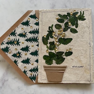 Handgemaakte, over-the-top, unieke, luxe kerstkaart