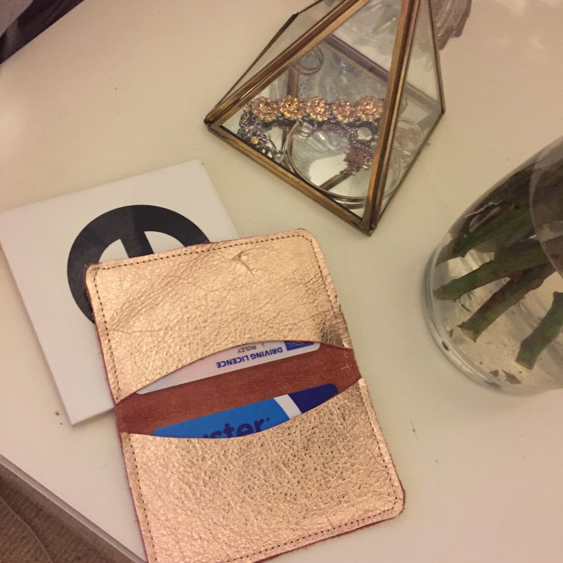 Personalised Leather Rose Gold Metallic Fold Wallet. - Etsy