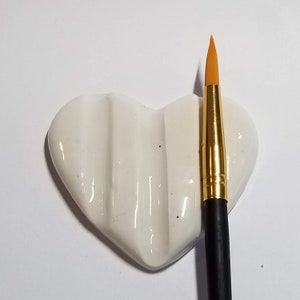 BRUSH REST White Heart Artist Gift Paint Brush Rest Valentines Day Gift BR-H001 image 5