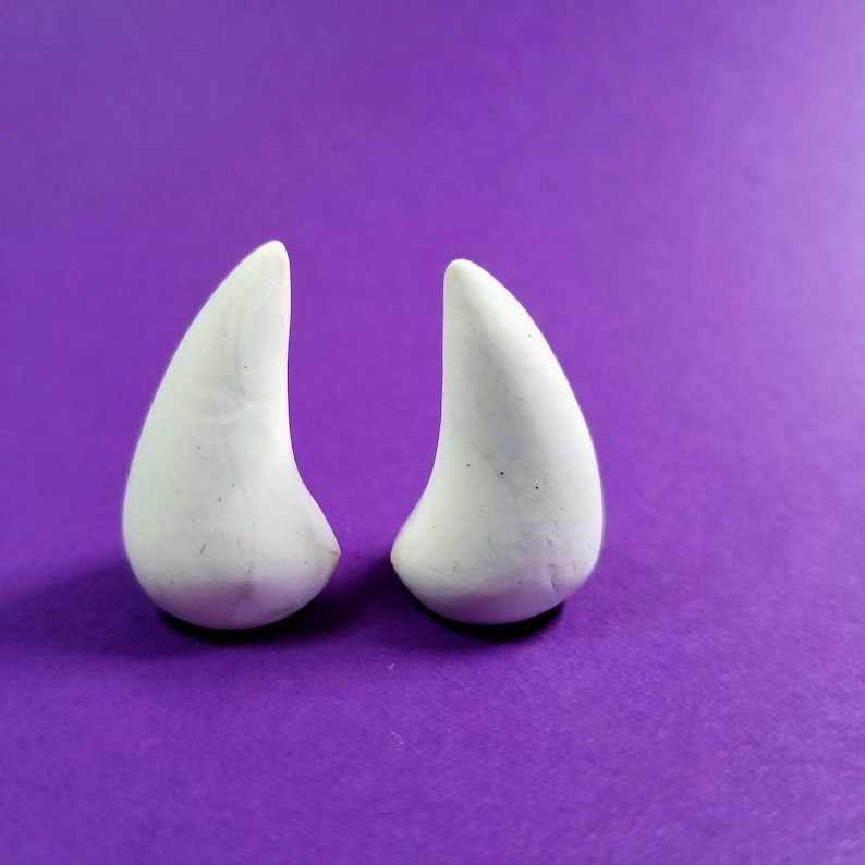 WHITE HORNS Glue on Devil Horns Etsy