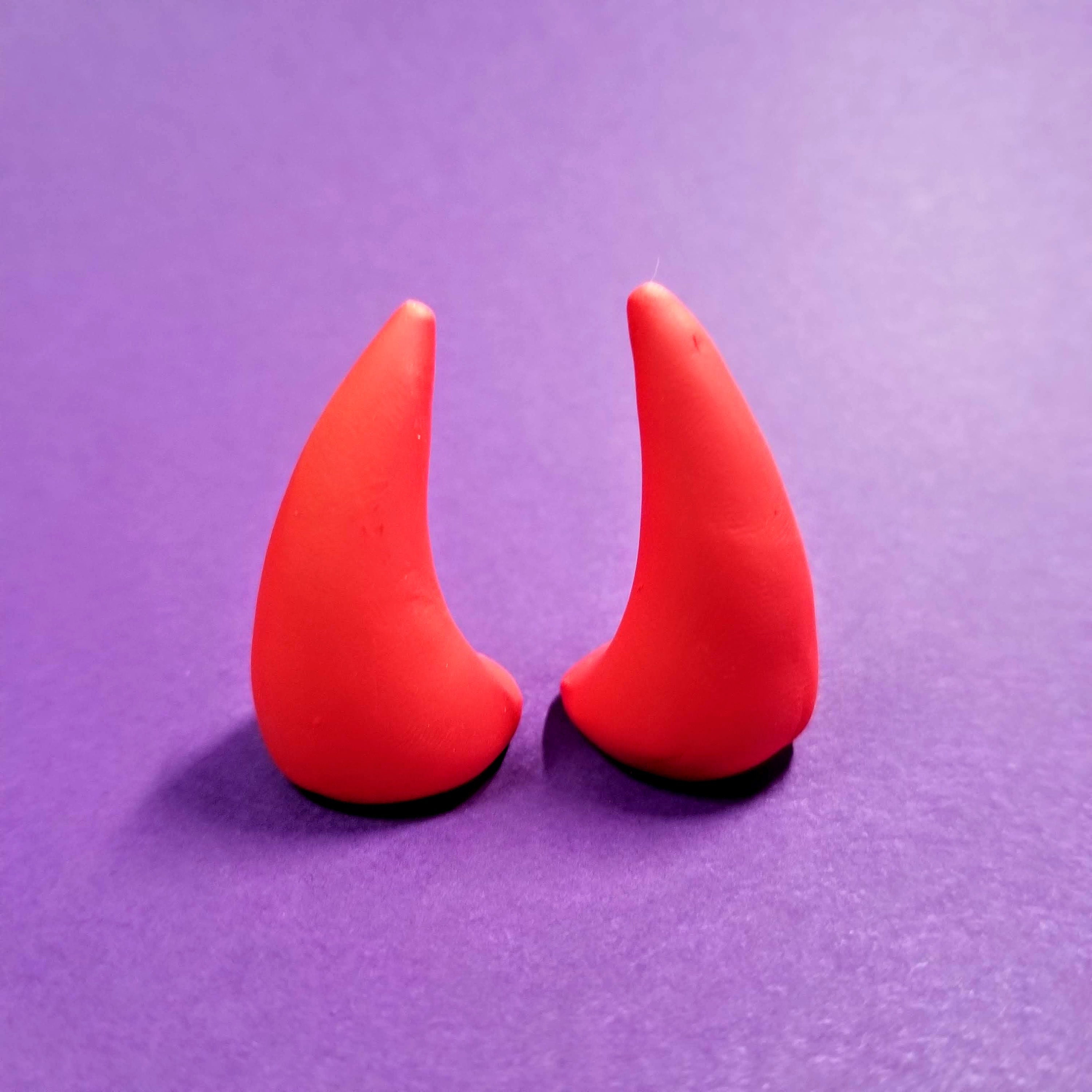RED HORNS | Glue-on Devil Horns - Etsy