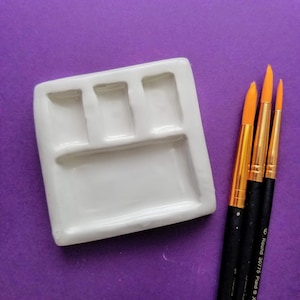 WATERCOLOR PALETTE | Minimalist Travel Palette | 3 Wells and Mixing Tray | Artist Gift