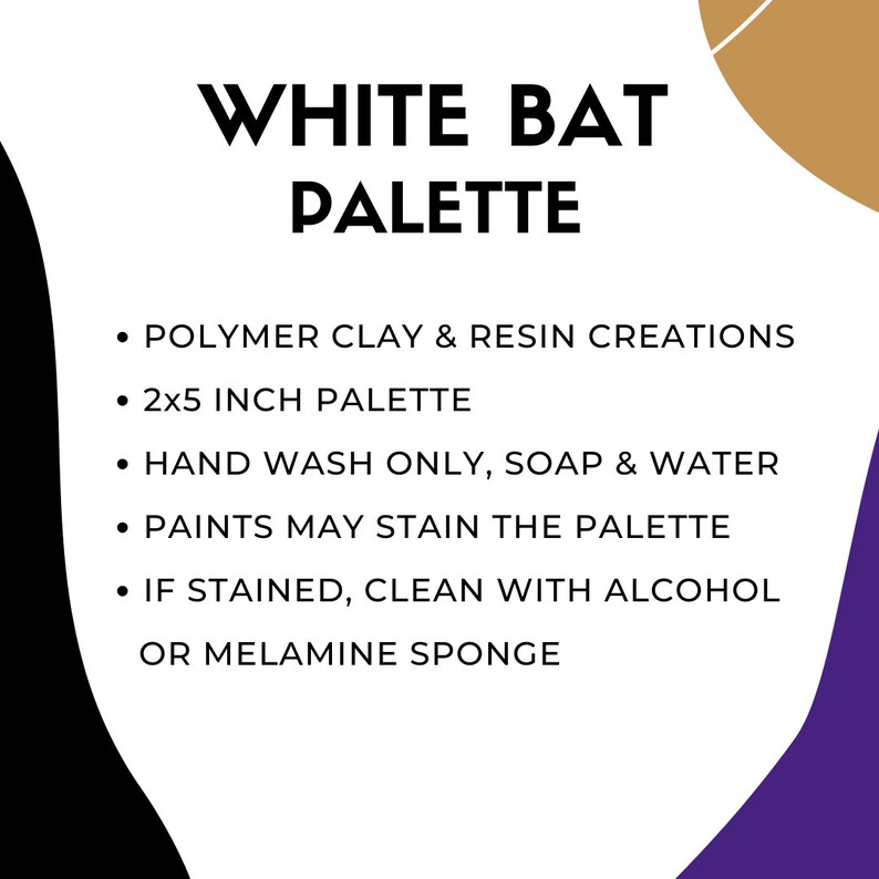 WATERCOLOR PALETTE White Bat 7 Wells and Brush Rest PP-B0007 image 2