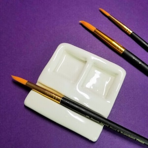WATERCOLOR PALETTE | White | 2 Well Palette  | Artist Gift