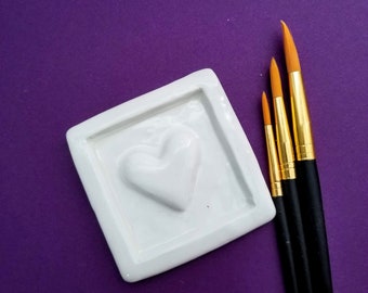 FLOATING HEART | Non Ceramic Watercolor Paint Palette for Artist | 1 Well | 3X3 | 001HEART