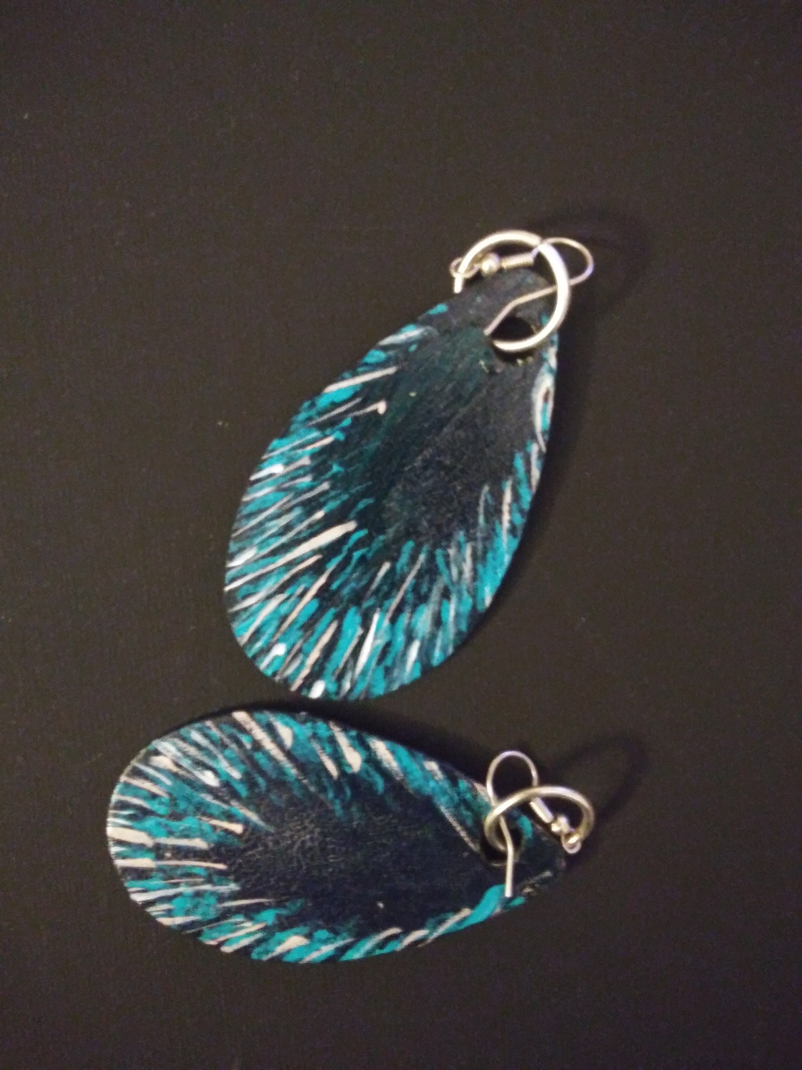 Original Hand Painted Wooden Earrings. Painted With an Acrylic Etsy