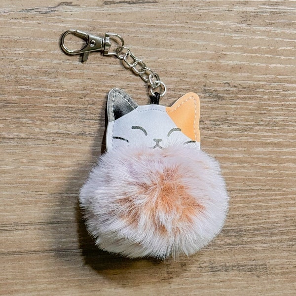 Mr. Fluffball Kitty Keychain | Cat Keychain | Cat Bag Charm | Gifts for Cat Owners | Gifts for Cat Lovers