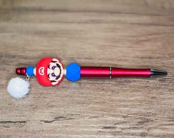 Stylo à bille Super Mario Fidget | Stylo à bille en silicone | Stylo analgésique | Stylo bille TDAH | Cadeaux floraux | Cadeaux pour les moins de 15 ans