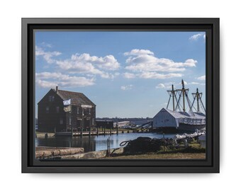Pickering Wharf Marina Photo Matte Canvas, Framed | Nautical Seaside Wall Art