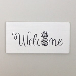 Welcome pineapple sign farmhouse decor farmhouse sign shabby chic decor shabby chic decor housewarming gift Christmas gift home decor sign