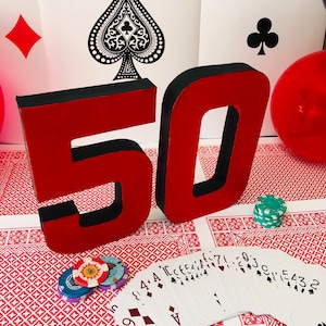 Casino Theme Numbers Decoration, Las Vegas Party, Poker Party 21, 40th 50th 60th Birthdays party Decor image 2