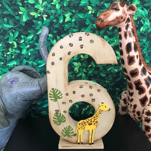 Safari Themed 16 Decorated Number, Wild Safari Decoration , Birthday Number, Jungle Decoration, Safari Party table, Safari Photo Prop image 10