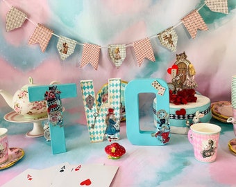 Alice In Wonderland Letters  Birthdays, Baby Shower, Tea Party, Photo Prop, Party Decoration