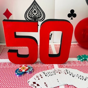 Casino Theme Numbers Decoration, Las Vegas Party, Poker Party 21, 40th 50th 60th Birthdays party Decor image 3