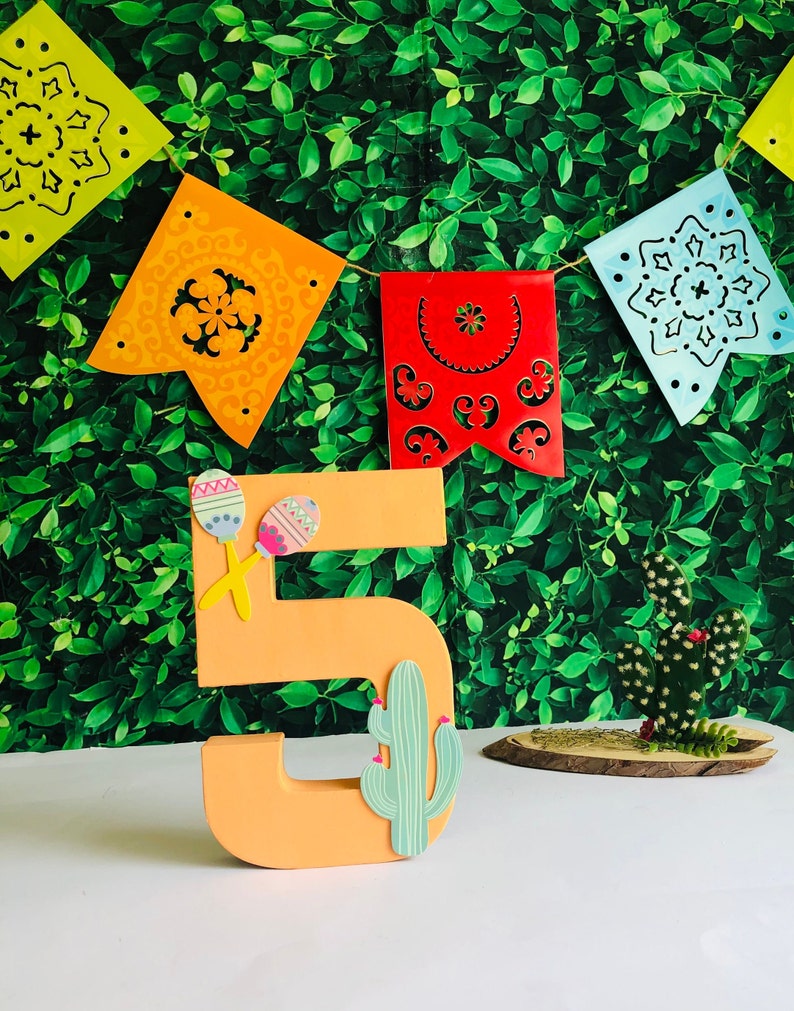 Fiesta Theme Decorated Letters Fiesta Numbers Cinco De Mayo Etsy